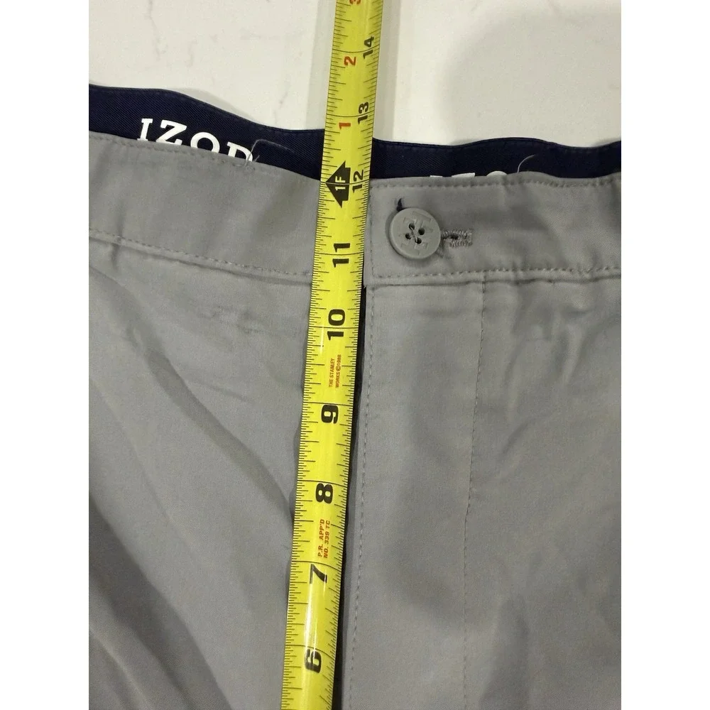 Izod Golf Chino Shorts Gray Mens Size 38 Performance Flex Waistband Pockets